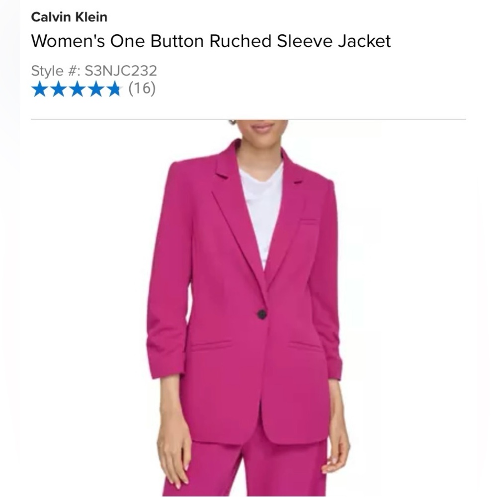 Calvin Klein one button jacket